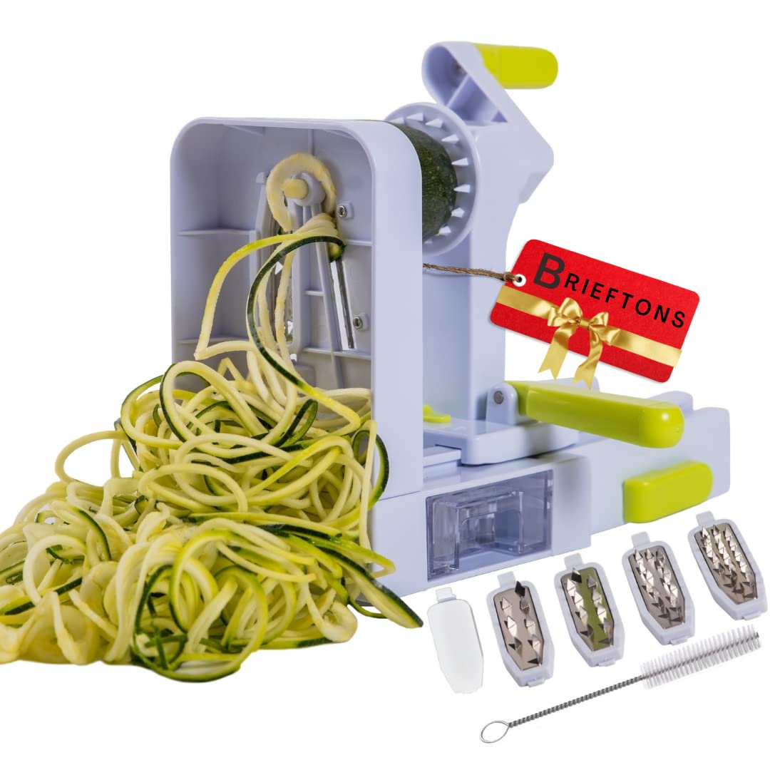 Brieftons QuickFold desplegado: espiralizador compacto para ahorrar espacio.