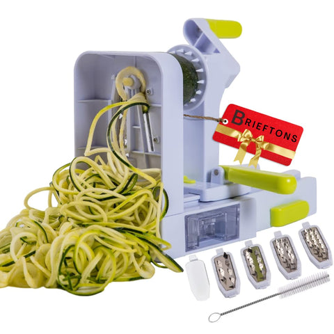 Brieftons QuickFold desplegado: espiralizador compacto para ahorrar espacio.