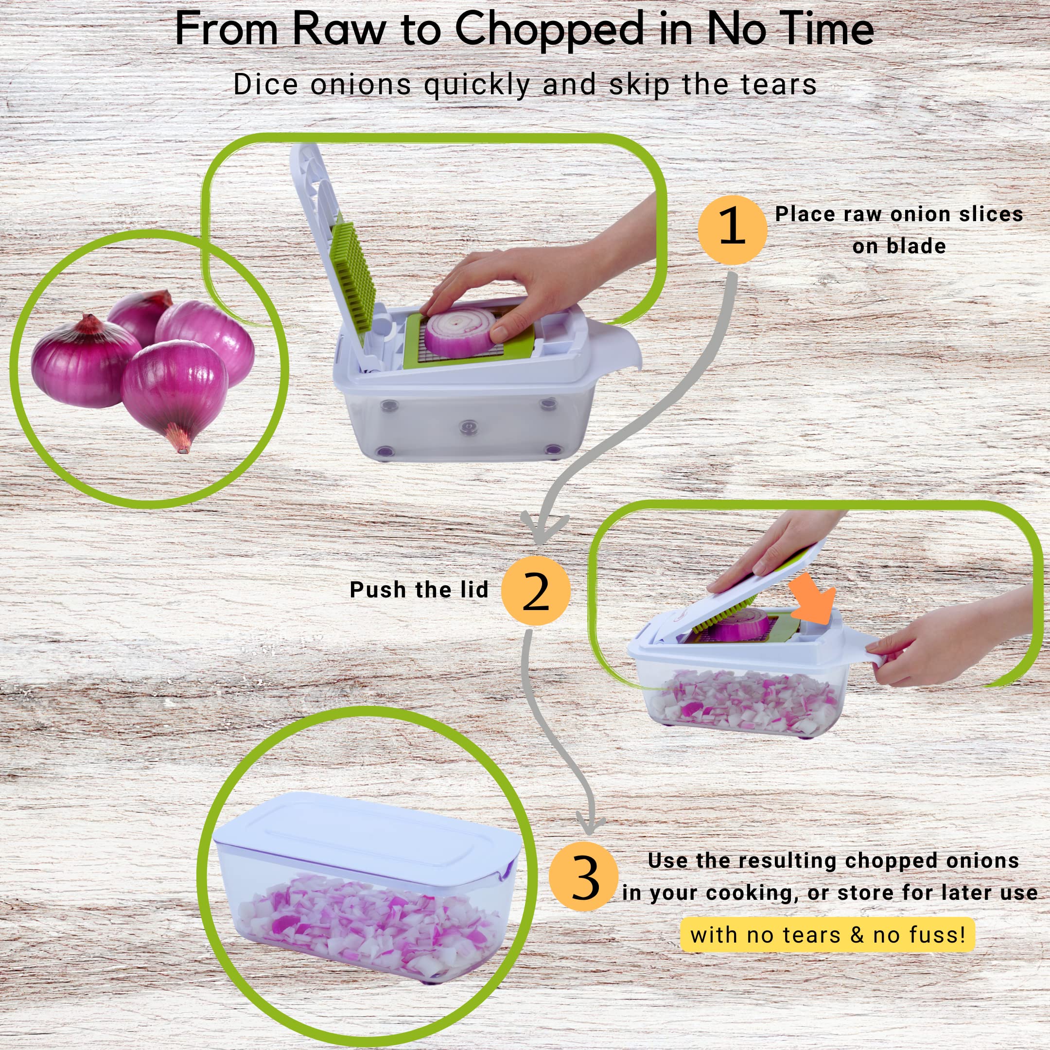 Brieftons QuickPush contenedor-capacidad-doble para almacenar más ingredientes frescos