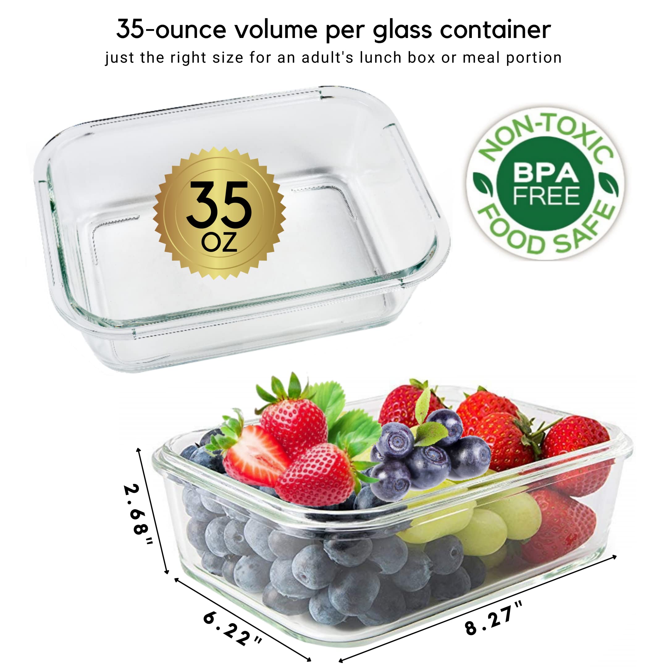 Brieftons vidrio borosilicato resistente para uso diario