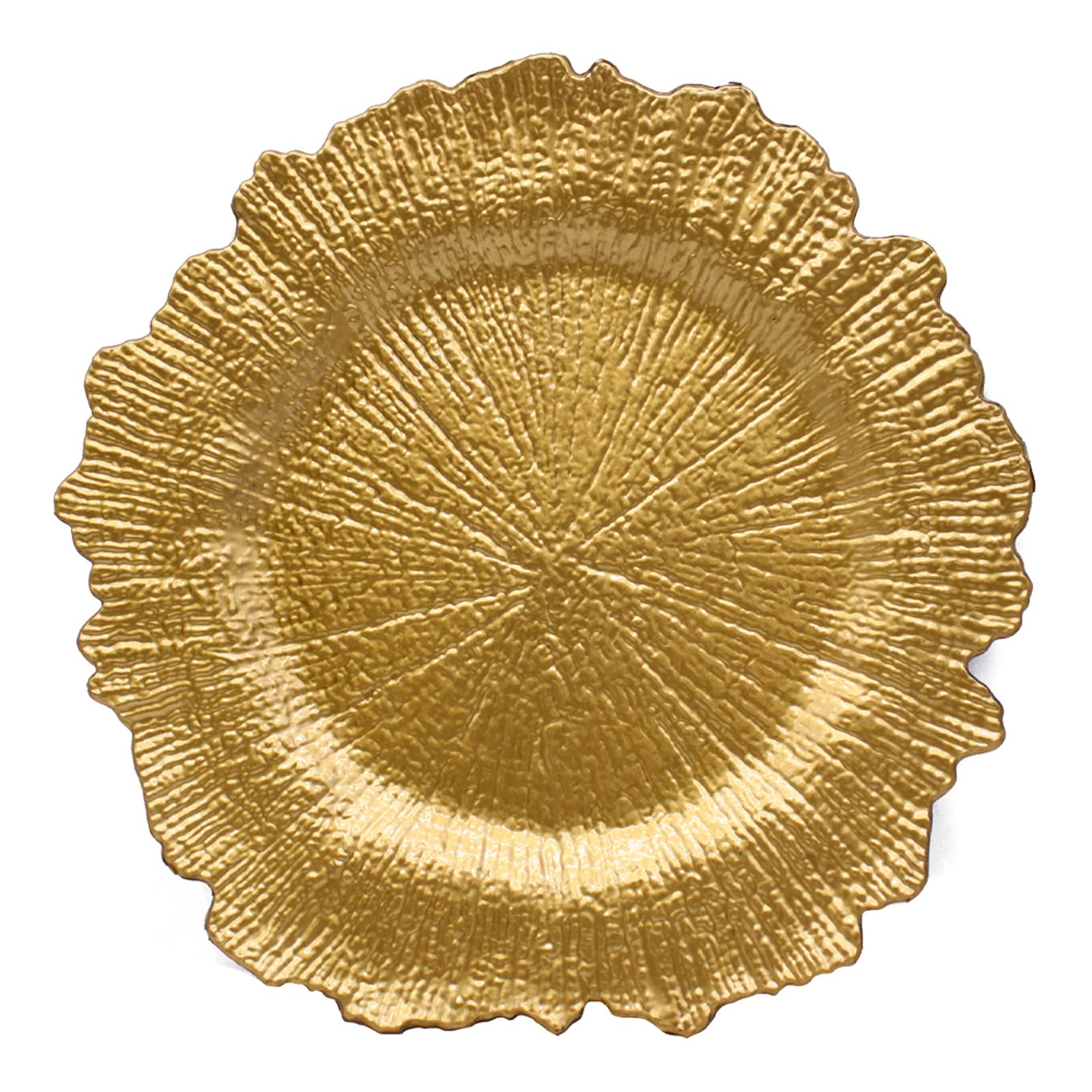 Brightalk placa cargador con motivo arrecife dorado, ideal para proteger la mesa durante la cena.