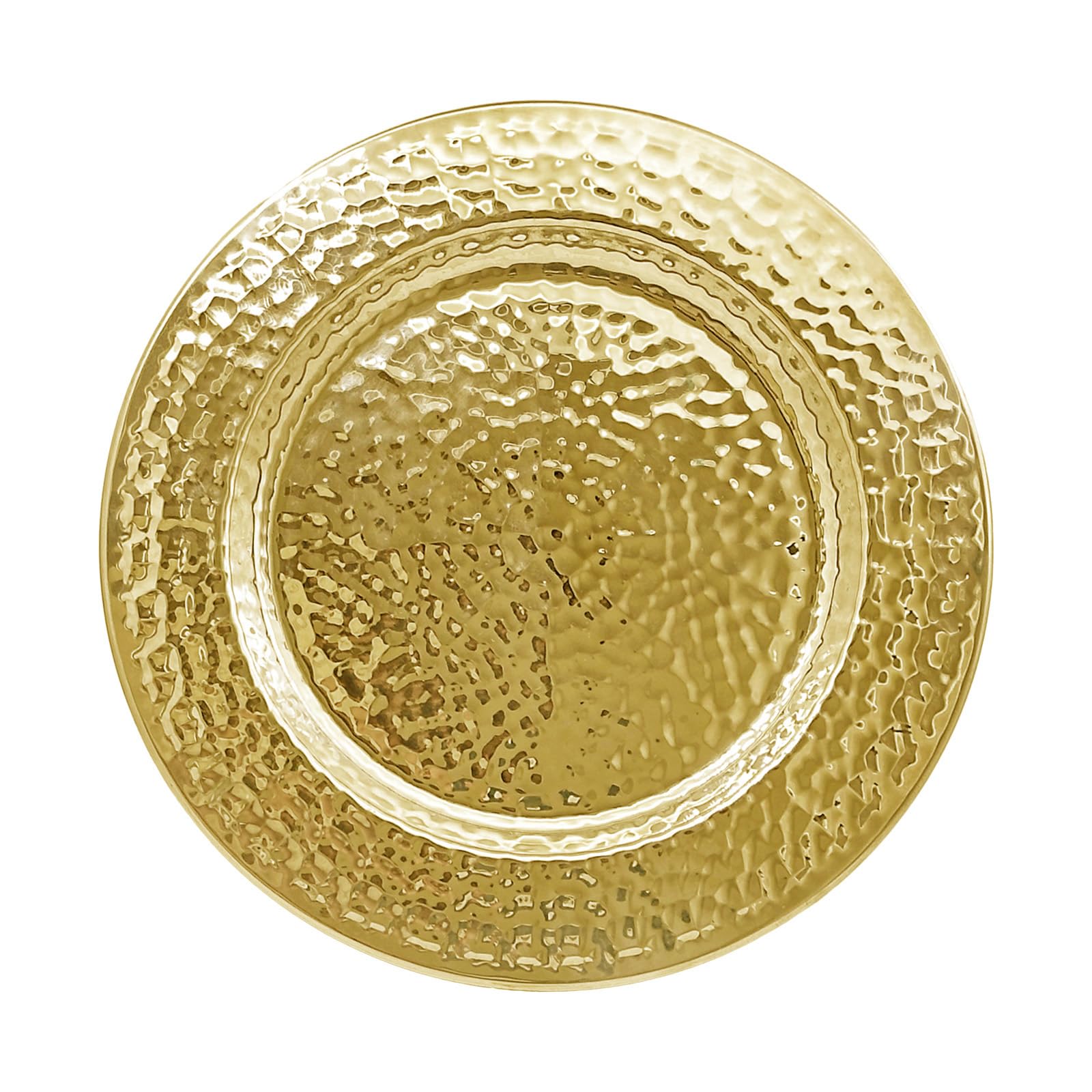 Brightalk placas cargador oro 13 pulgadas con acabado martillado para una mesa elegante