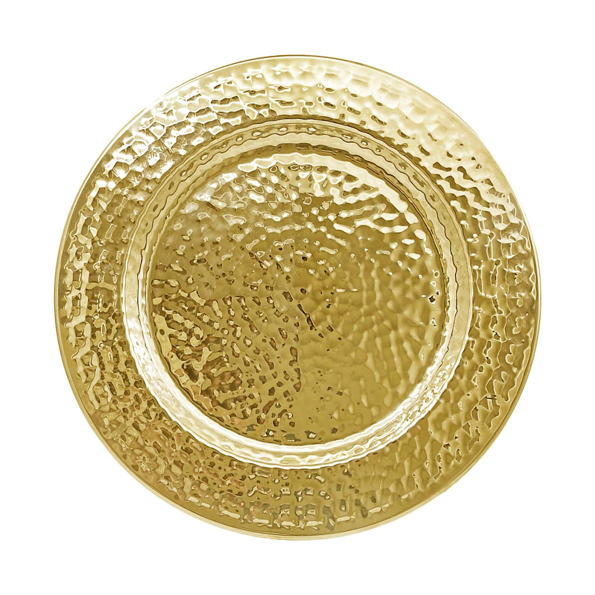 Brightalk placas cargador oro 13 pulgadas con acabado martillado para una mesa elegante