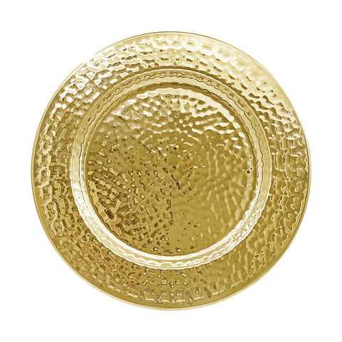 Brightalk placas cargador oro 13 pulgadas con acabado martillado para una mesa elegante