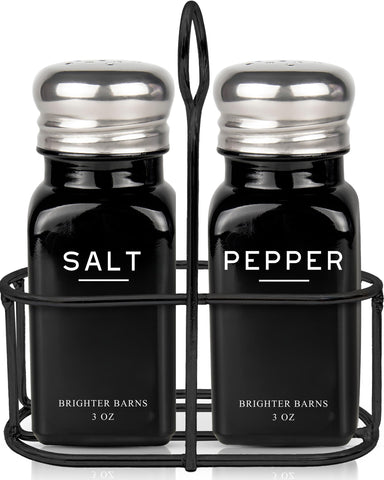 Brighter Barns salero y pimienta con porta para dosificación precisa en cada comida