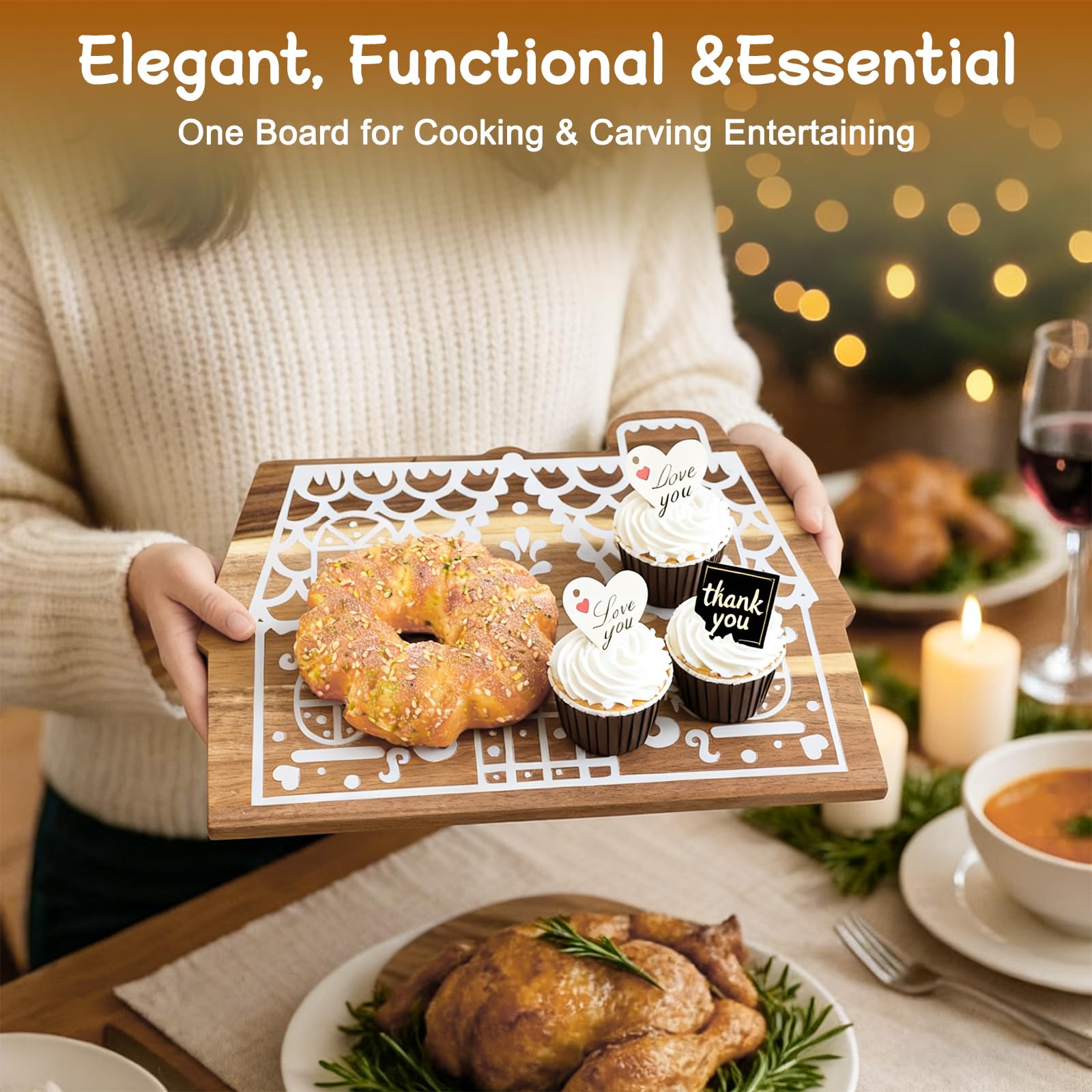 BrightRow diseno-navidad-tabla-decoracion: elemento decorativo festivo para encimeras