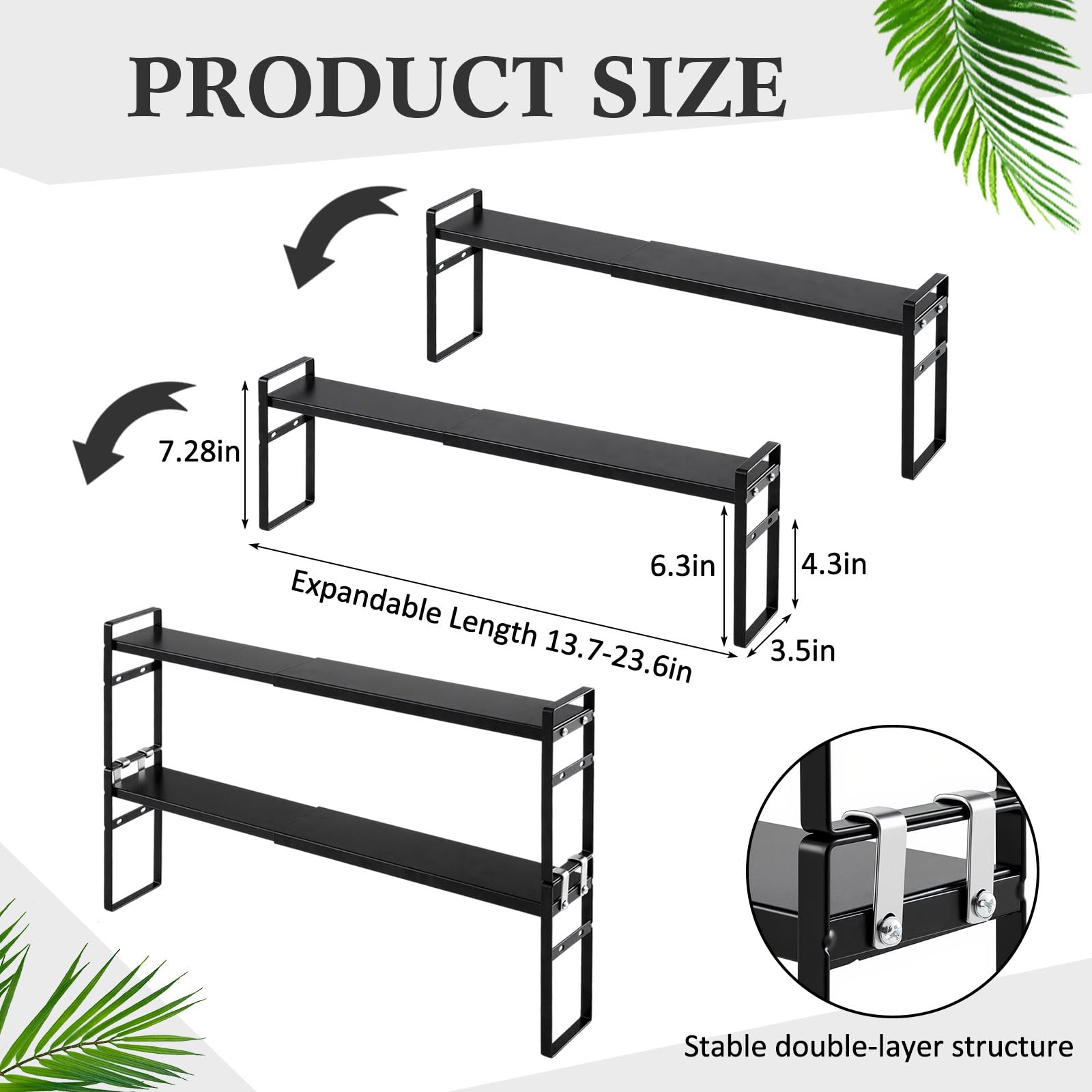 BrightRow estante para ventana en negro organizado para especias y cosméticos.