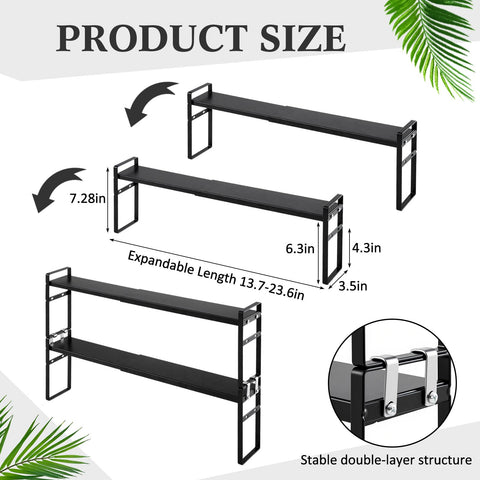 BrightRow estante para ventana en negro organizado para especias y cosméticos.