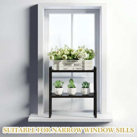 BrightRow estante para ventana negro añade estilo y organización.