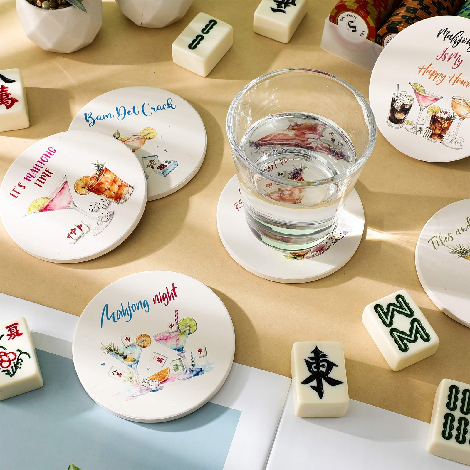 BrightRow posavasos cuadrado 10 cm para tazas y copas