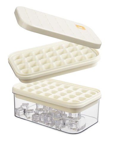 Brigii bandeja de hielo con tapa y contenedor, liberación fácil de cubos.