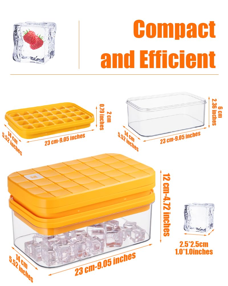 Brigii Bandejas de hielo apilables con tapa para ahorro de espacio