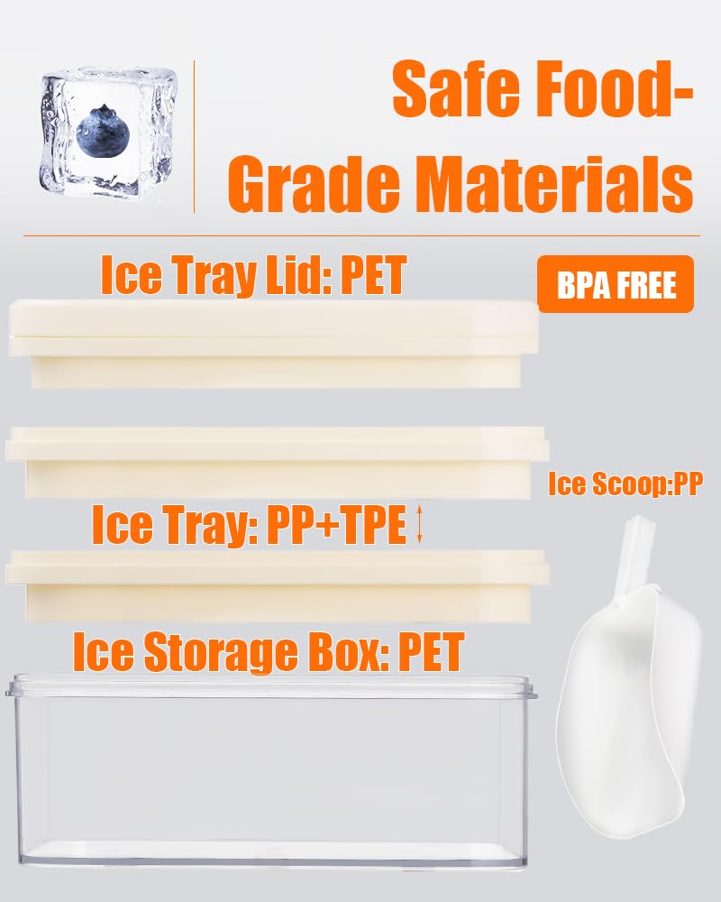 Brigii contenedor de hielo transparente, permite ver la cantidad disponible.