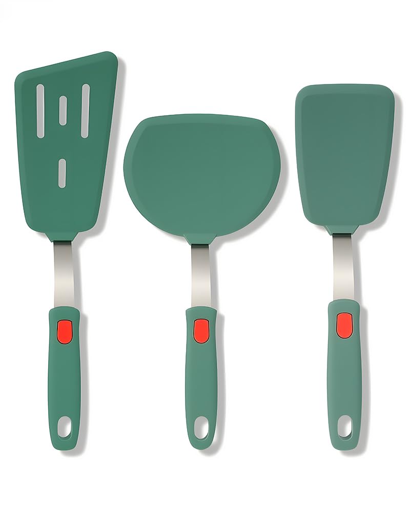 Brigii espátula silicona set de 3 para cocinar y voltear con suavidad