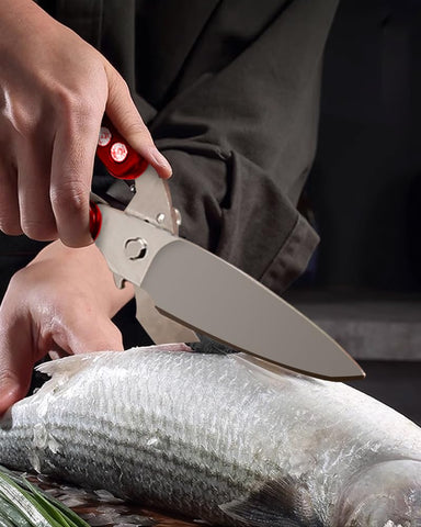 Tijeras Brigii de Cocina, mango ergonómico de aluminio para mayor comodidad.
