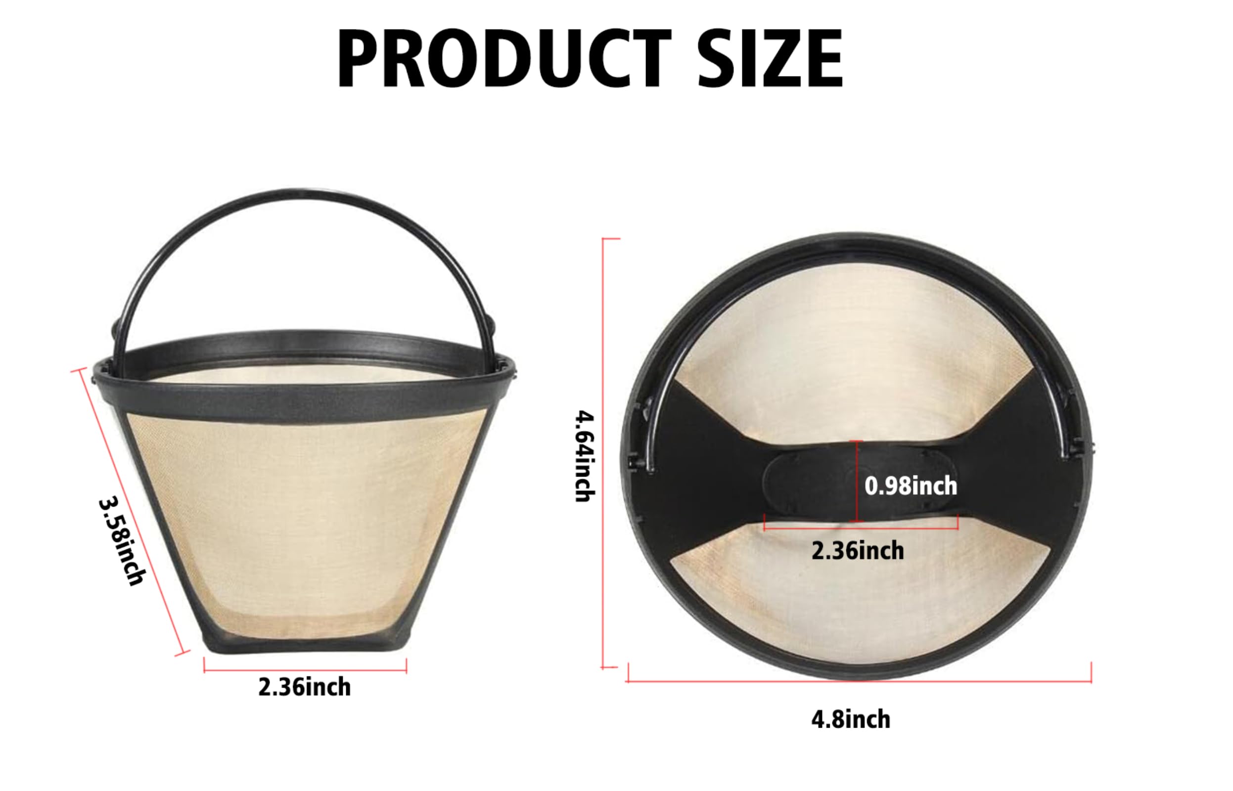 Brikinte filtro de acero inoxidable para Ninja Dual Brew, duradero para uso diario.
