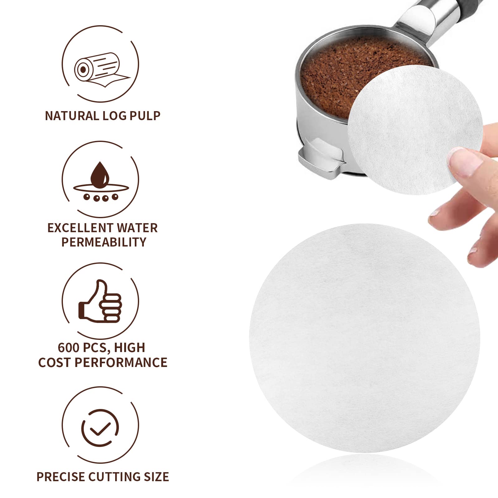 Filtro puck de papel Brikinte para espresso, protege la máquina durante la preparación
