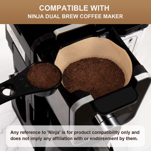 Brikinte filtro de cono número 4 para Ninja Dual Brew Pro, capta posos para sabor más limpio.