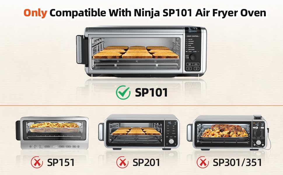 Bandeja negra Brikinte para Ninja SP101, distribución uniforme del calor para horneados consistentes