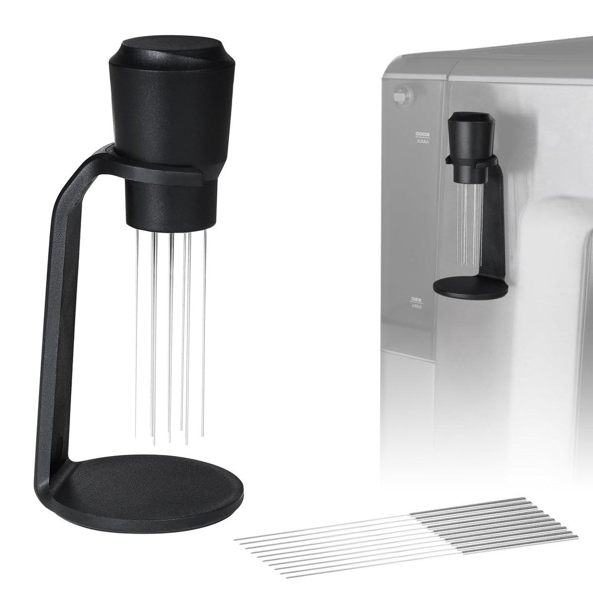 Brikinte WDT herramienta de distribución para espresso con imán, mejora la extracción.