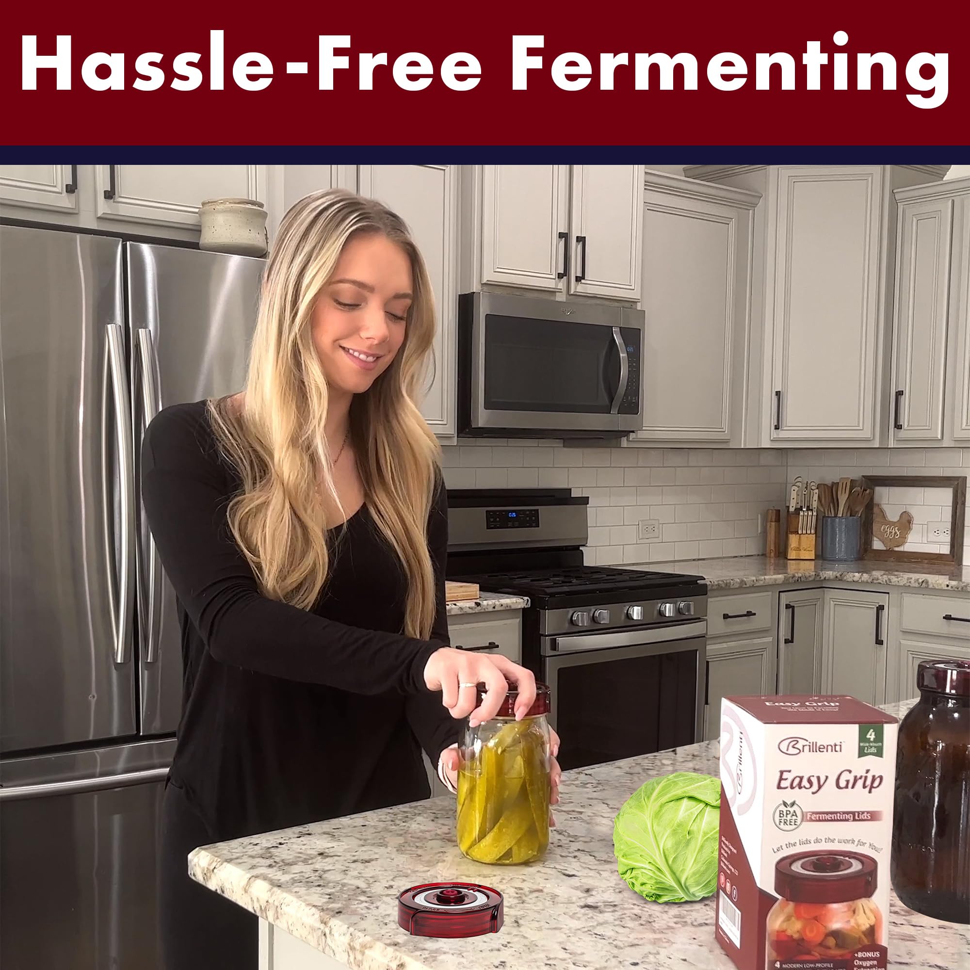 Brillenti tapas fermentación agarre fácil: apertura suave al terminar la fermentación.