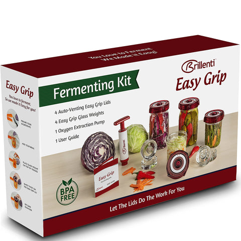 Brillenti tapas fermentación boca-ancha: sellado fiable para verduras fermentadas crujientes.