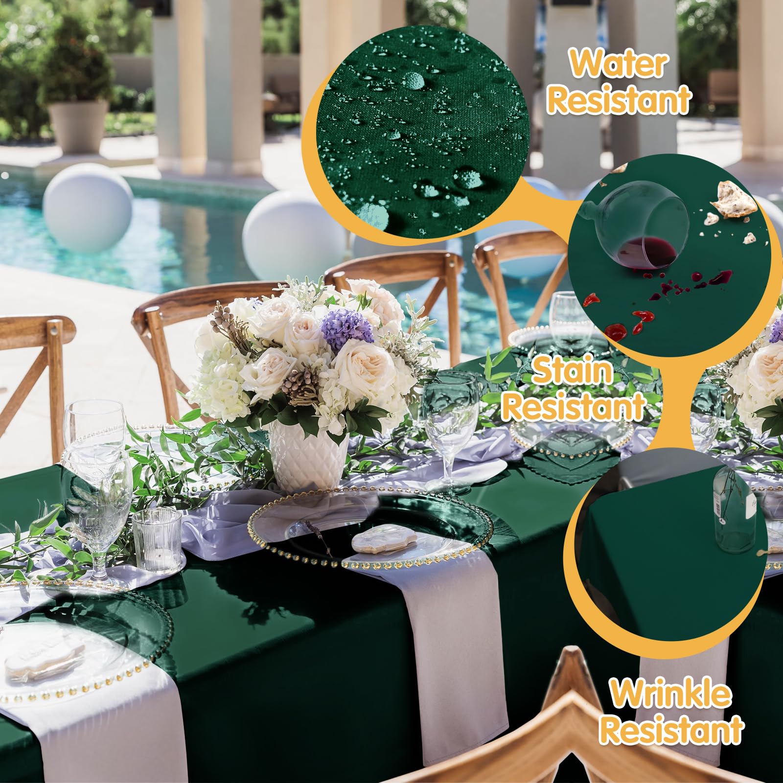 BRILLMAX borde con dobladillo limpio, acabado profesional para banquetes.