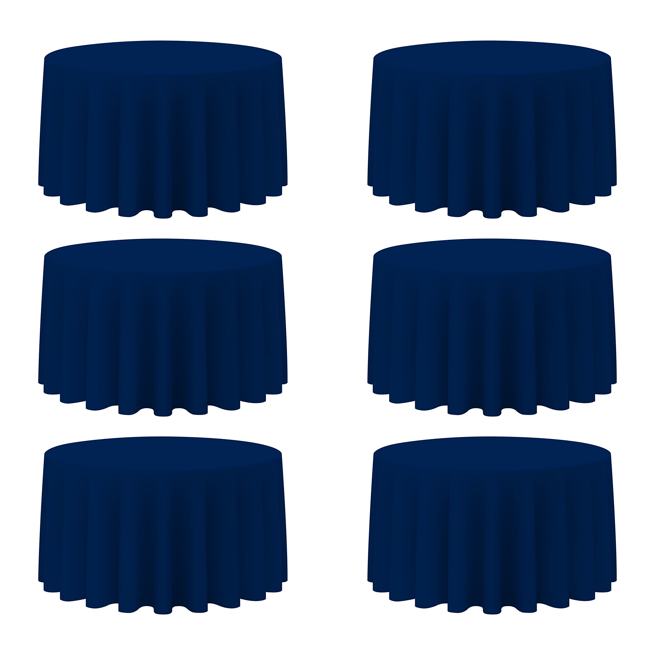 BRILLMAX mantel redondo azul marino 120 pulgadas para bodas y banquetes, acabado elegante