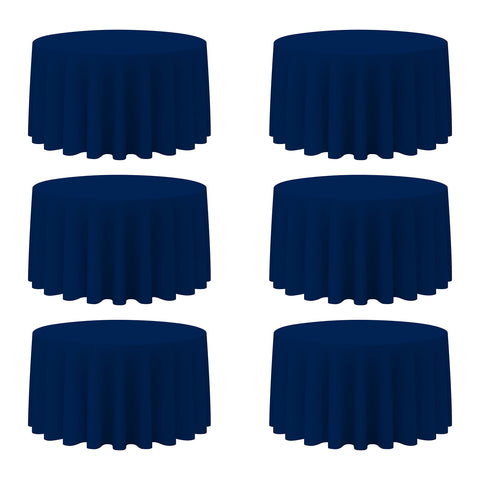 BRILLMAX mantel redondo azul marino 120 pulgadas para bodas y banquetes, acabado elegante