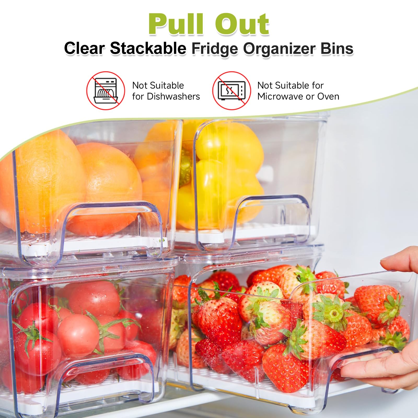 Brippo cajas transparentes para ver rápidamente el contenido del refrigerador.