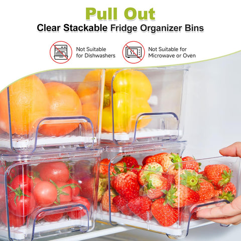 Brippo cajas transparentes para ver rápidamente el contenido del refrigerador.