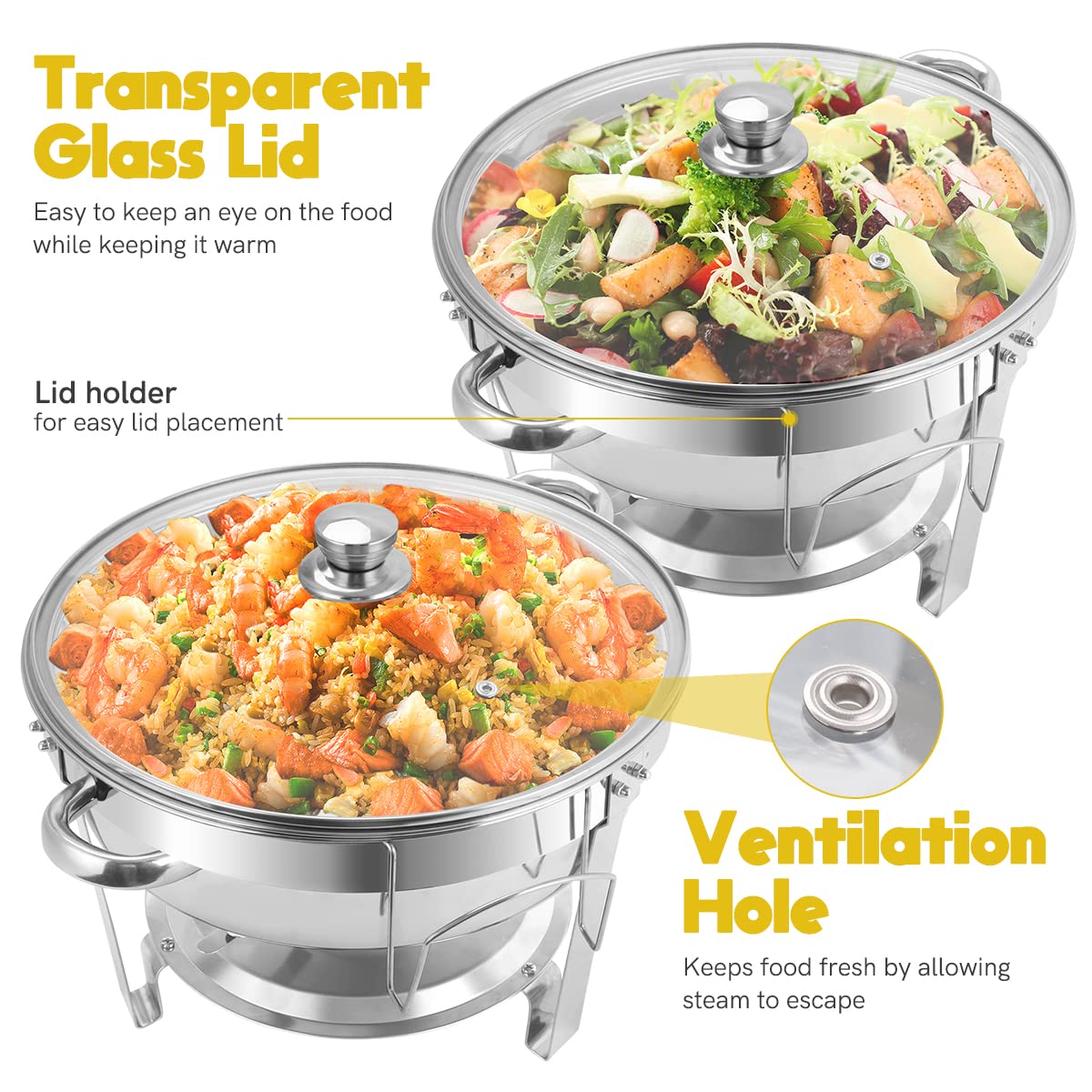BriSunshine chafer ideal para buffets, desayunos de hotel y eventos.