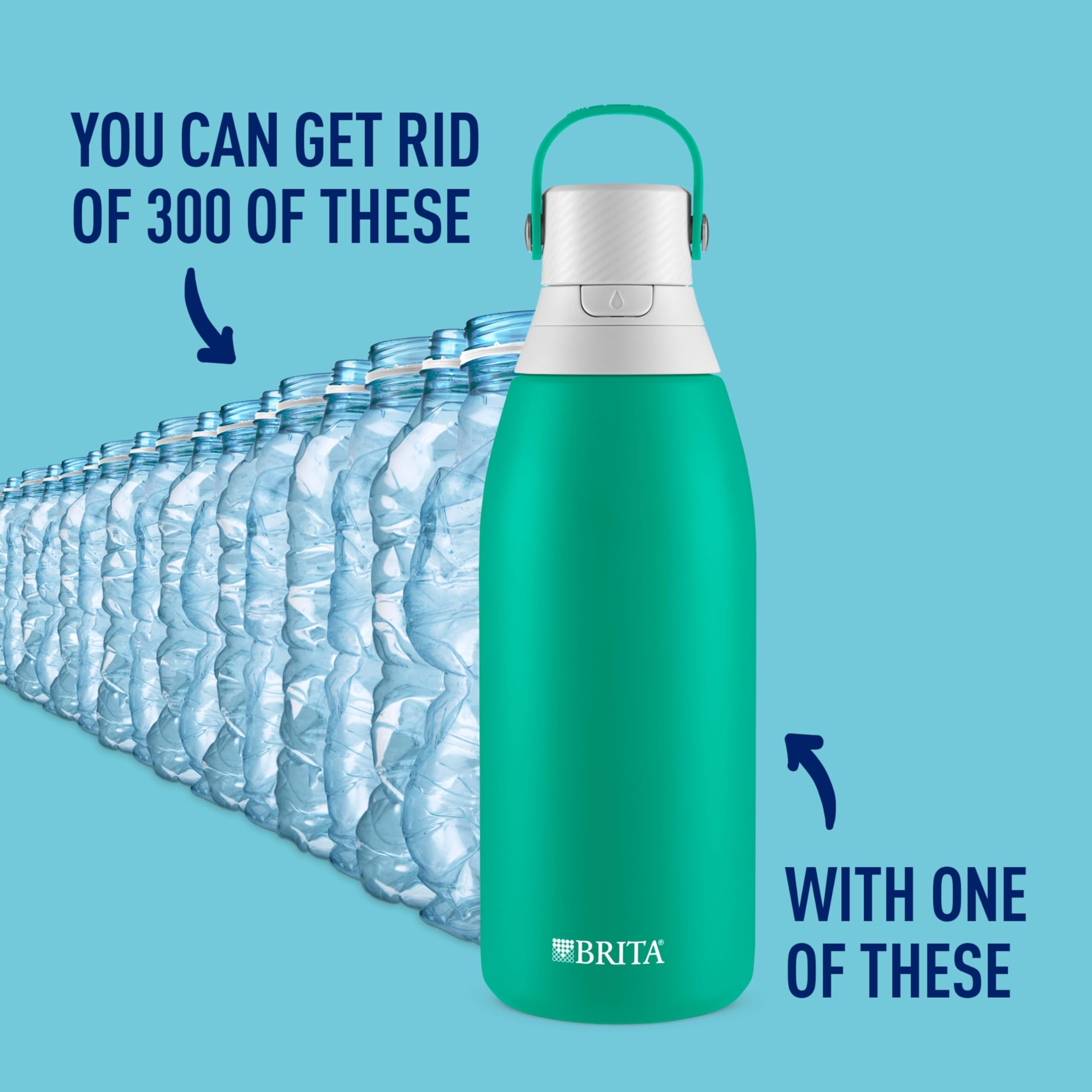 Brita botella aislada 32oz boquilla de paja integrada para beber cómodo.