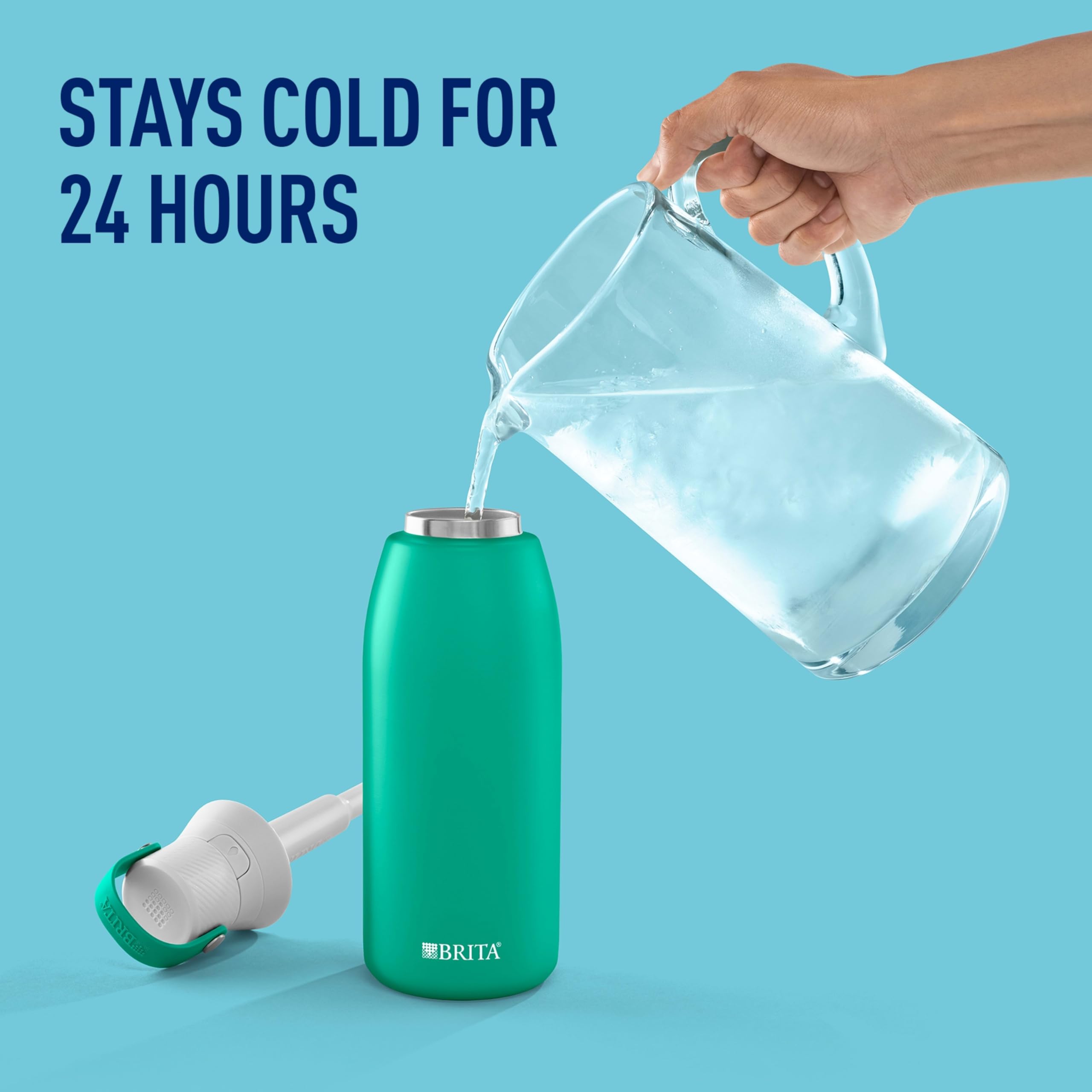 Brita botella aislada 32oz boquilla integrada para beber con una mano.