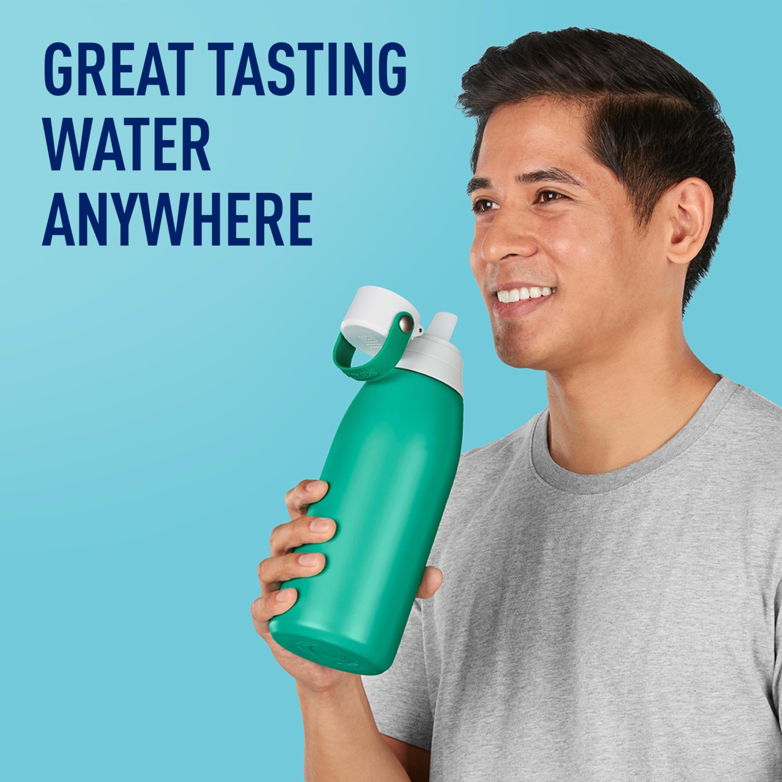 Brita botella aislada 32oz con doble pared para mantener bebidas frías 24h.