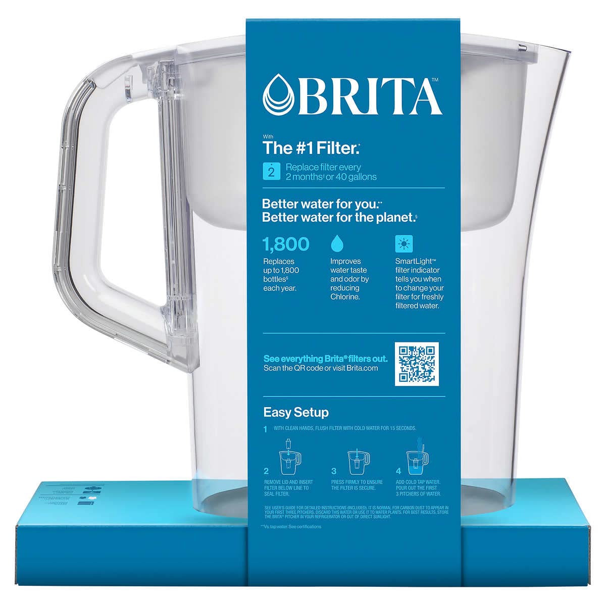 Brita tapa de apertura fácil: relleno rápido y sin goteos en la nevera.