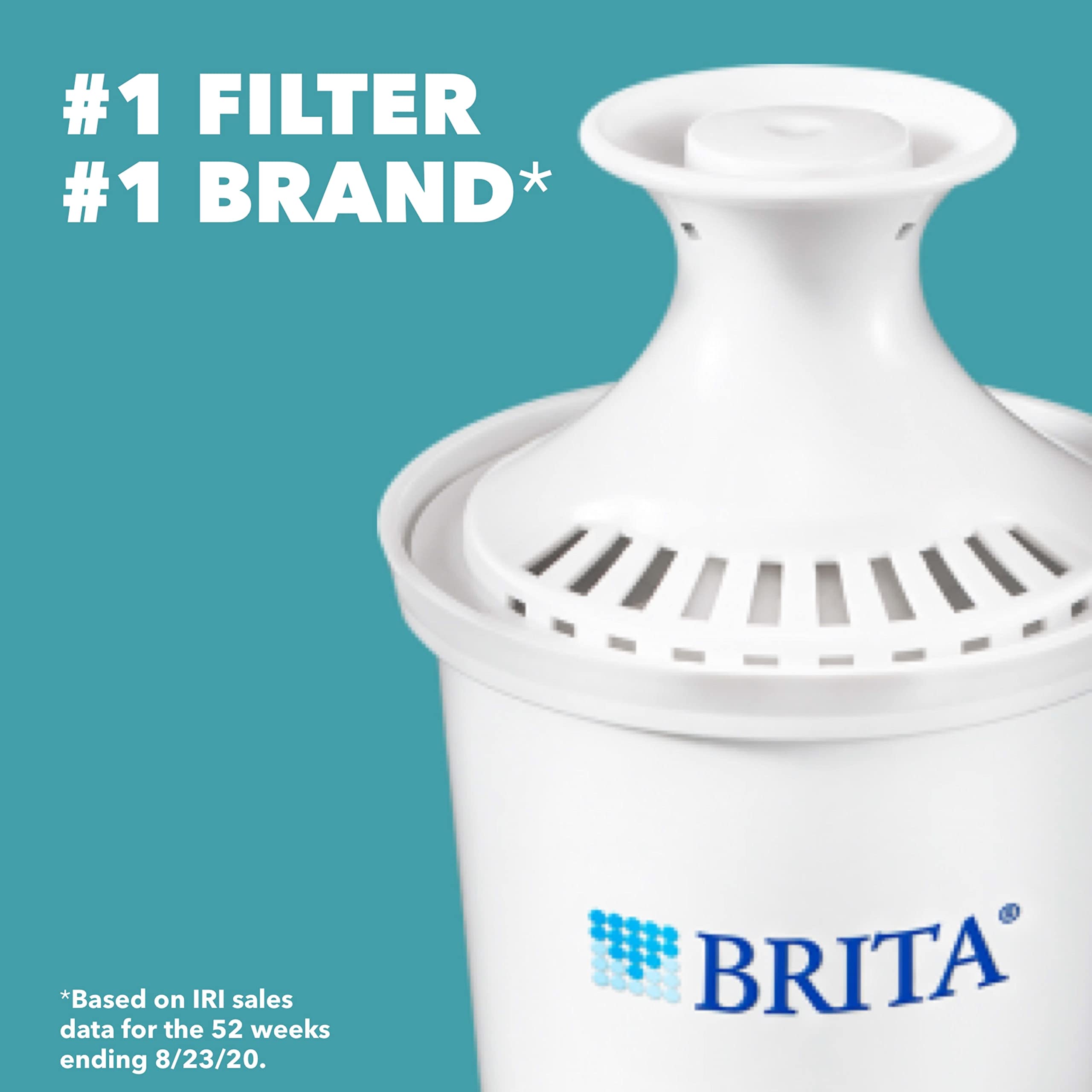 Brita tapa flip para rellenar fácilmente y evitar goteos.