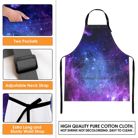 Britimes Space Purple Universe Delantal, ajuste cuello cómodo para diferentes tallas