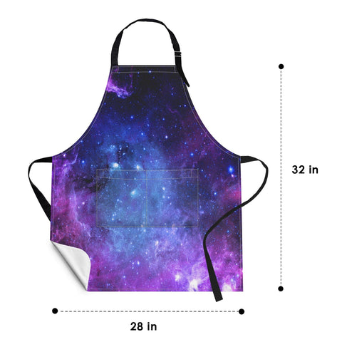 Britimes Space Purple Universe Delantal, vista trasera, material impermeable para tareas al aire libre