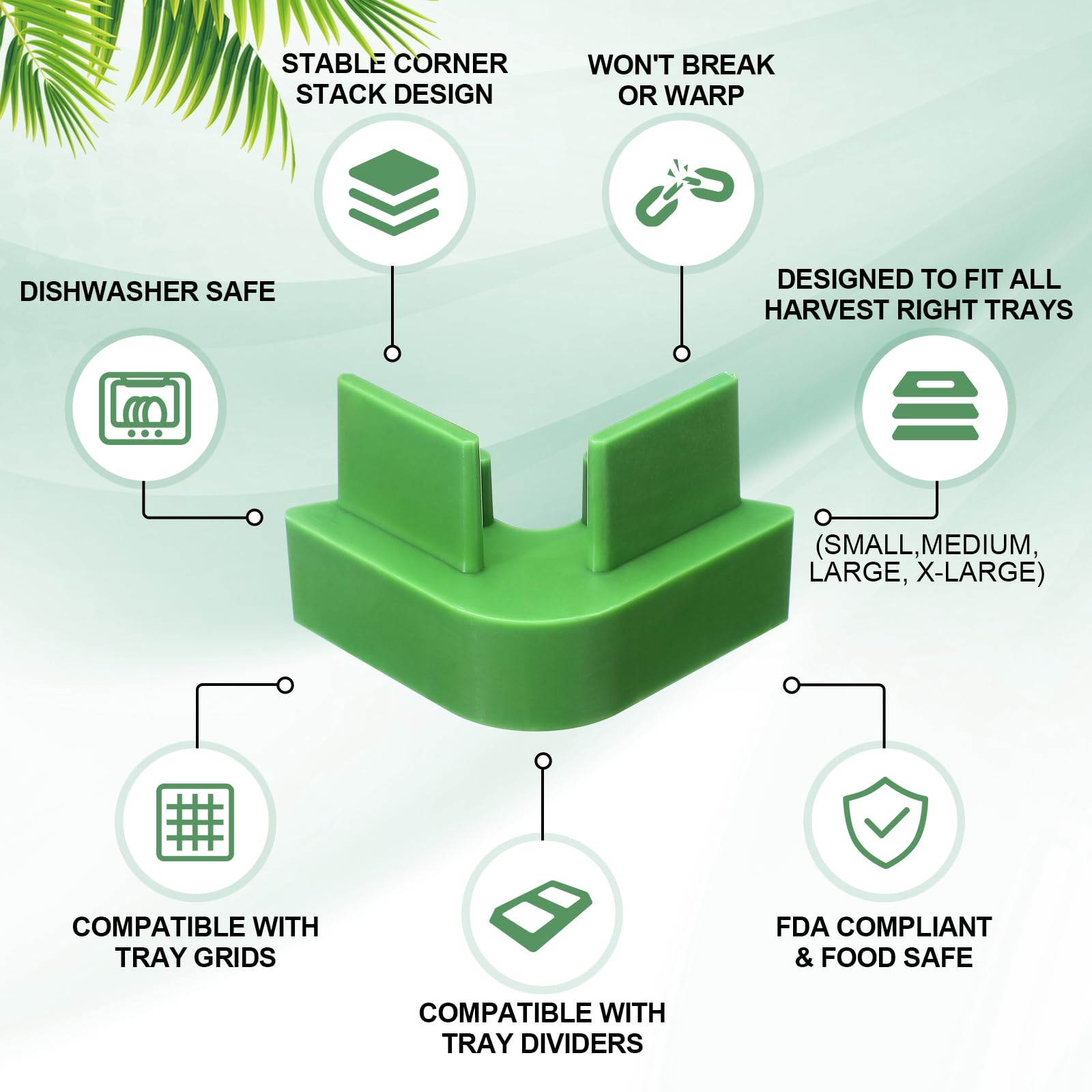 Briwooody apiladores de diseño compacto en verde, almacenamiento eficiente en la cocina