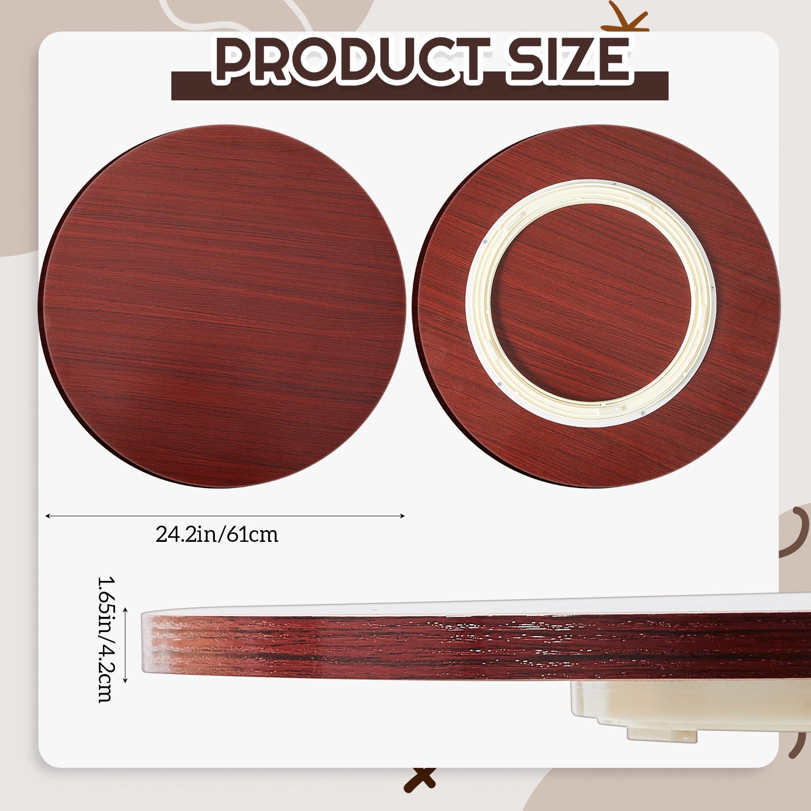 Briwooody Lazy Susan, rotación 360 grados estable para acceso cómodo a condimentos.