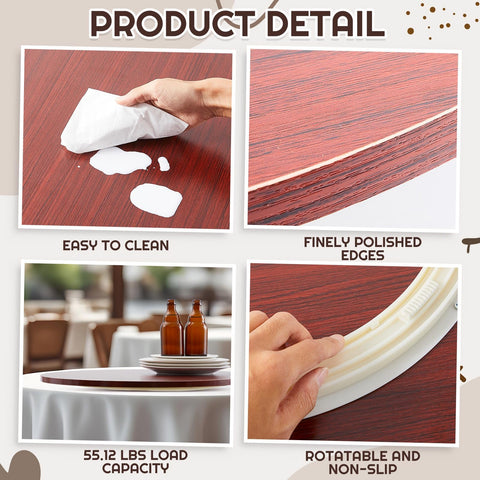 Briwooody Lazy Susan, uso en mesa para organización de platos y bebidas.