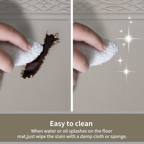 Fácil limpieza con paño, impermeable y resistente a manchas.