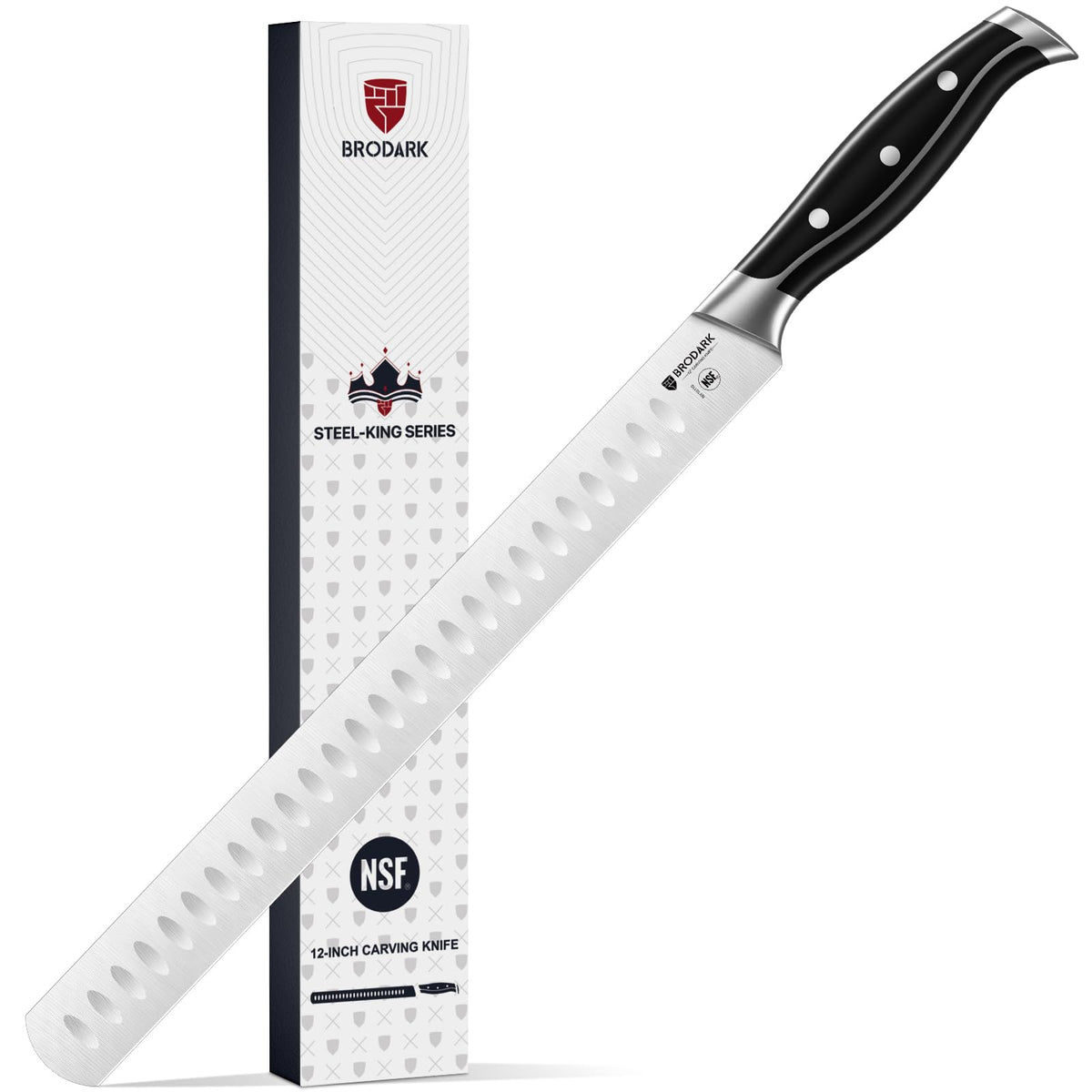 BRODARK cuchillo para pecho de res de 12 pulgadas, filo preciso para rebanar.