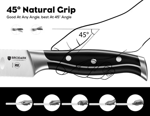 BRODARK cuchillo certificado NSF para seguridad y limpieza.