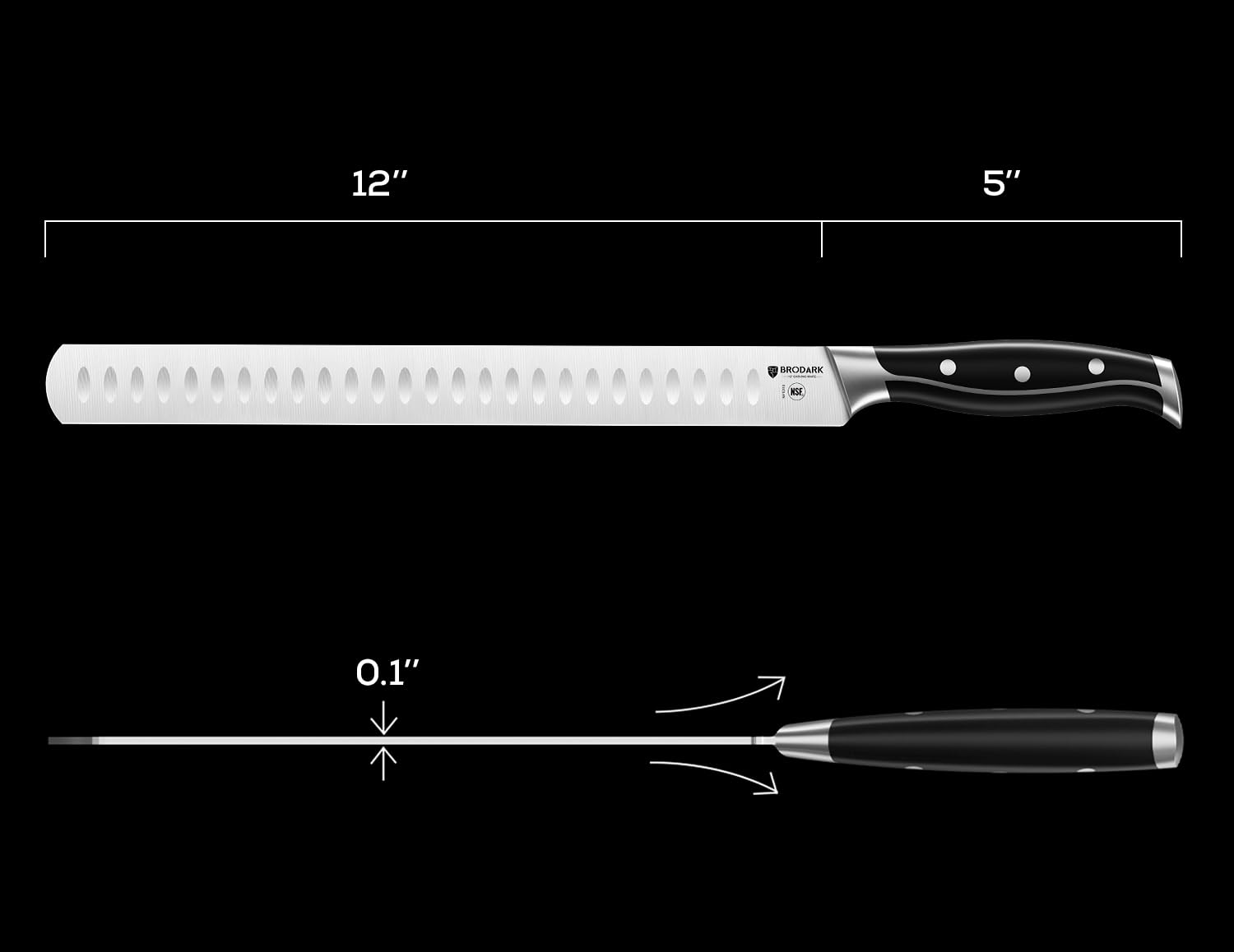 BRODARK cuchillo para carnes y asados, manejo preciso en casa.