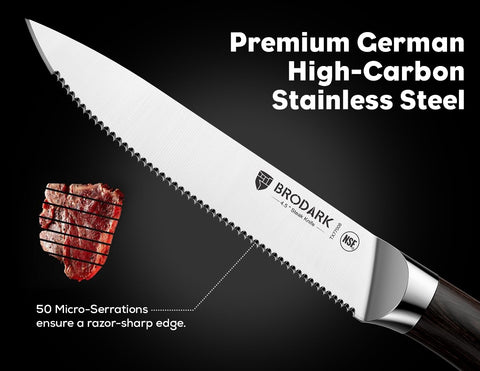 Cuchillo BRODARK de 4,5 pulgadas con serración para cortes limpios.