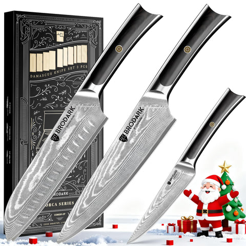BRODARK cuchillo chef damasco hoja afilada para cortes precisos