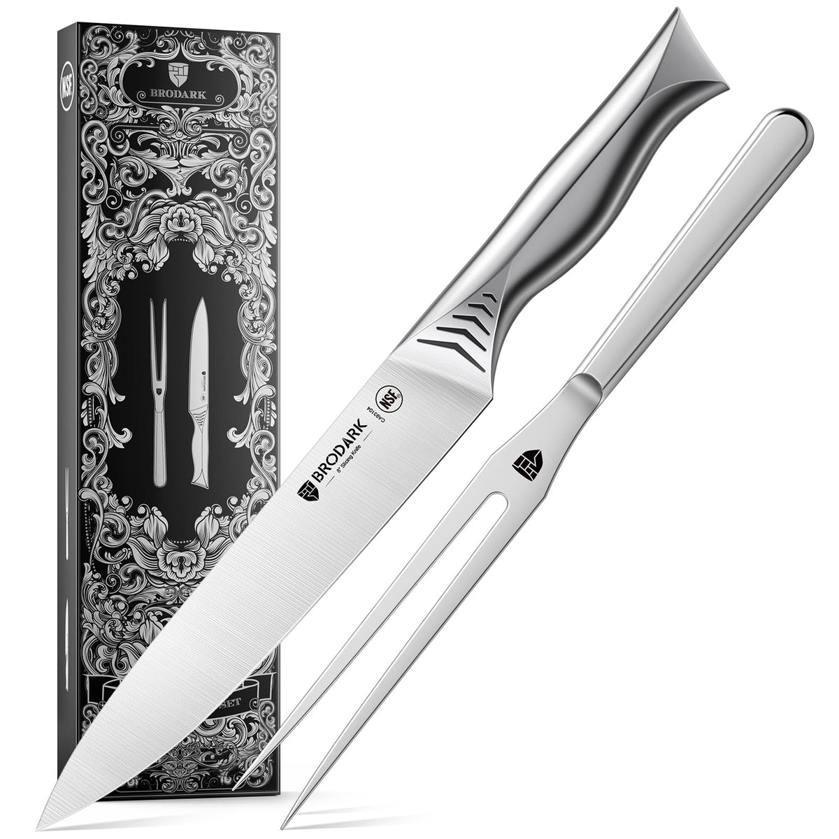 BRODARK cuchillo para pavo de 8 pulgadas, afilado para cortes precisos