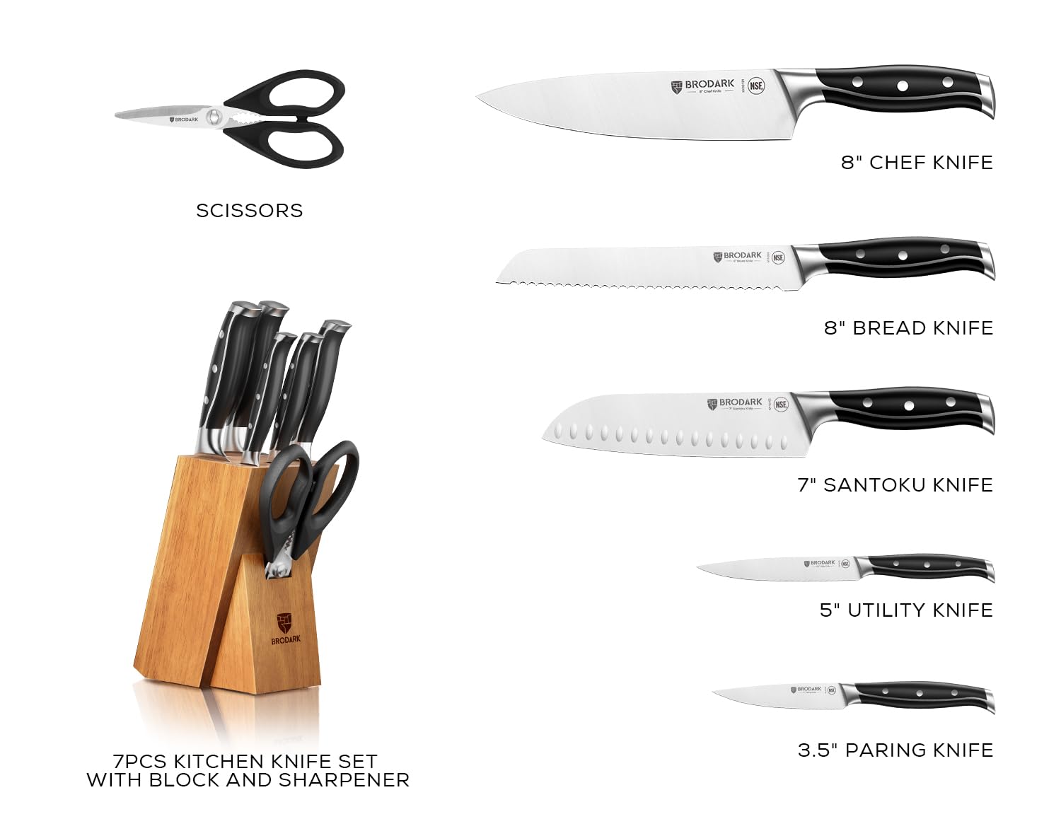 BRODARK cuchillo pelador de 3.5 pulgadas para pelar frutas.